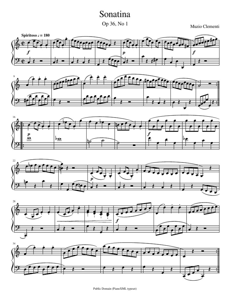 Muzio Clementi Sonatina Op 36 No 1 | PDF | Sonata
