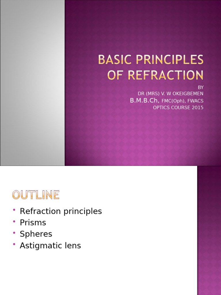 Principles of Refraction in Optics | PDF | Optics | Light