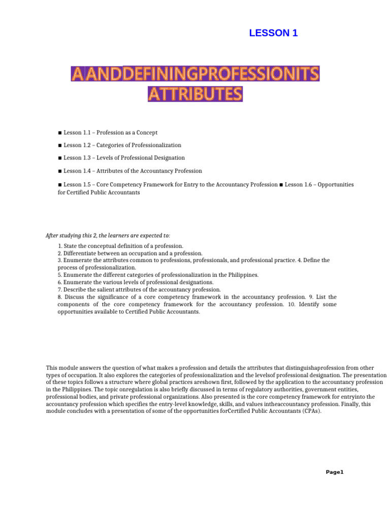 Understanding the Concept of Profession | PDF | Professional ...
