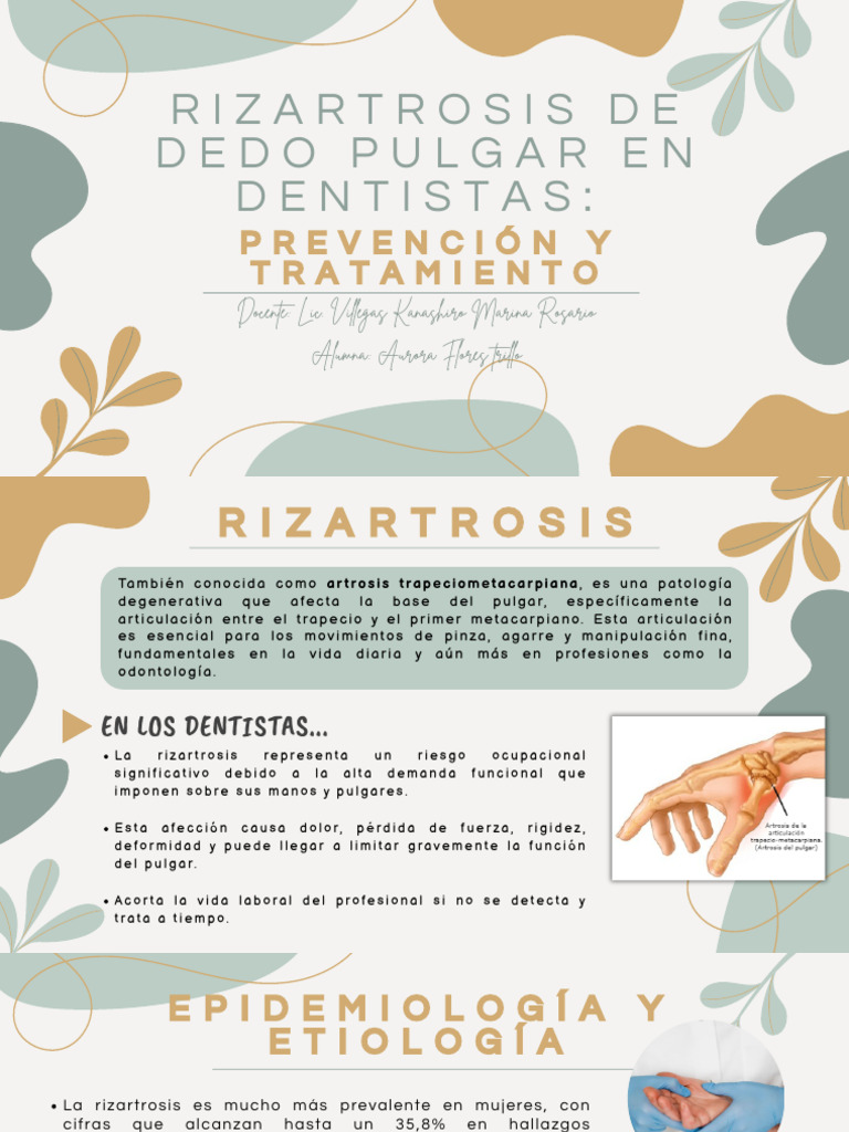 Ejercicios para Rizartrosis en Dentistas | PDF | Medicina CLINICA