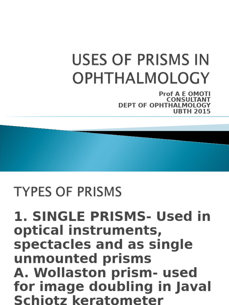 Understanding Prisms in Ophthalmology | PDF
