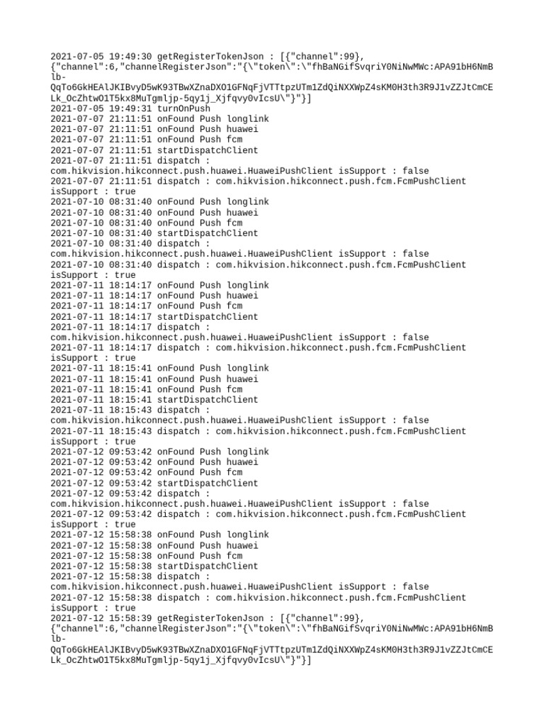 Hikvision Push Notification Logs | PDF