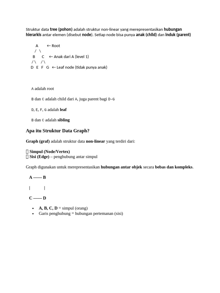 Struktur Data Tree dan Graph dalam Pemrograman | PDF