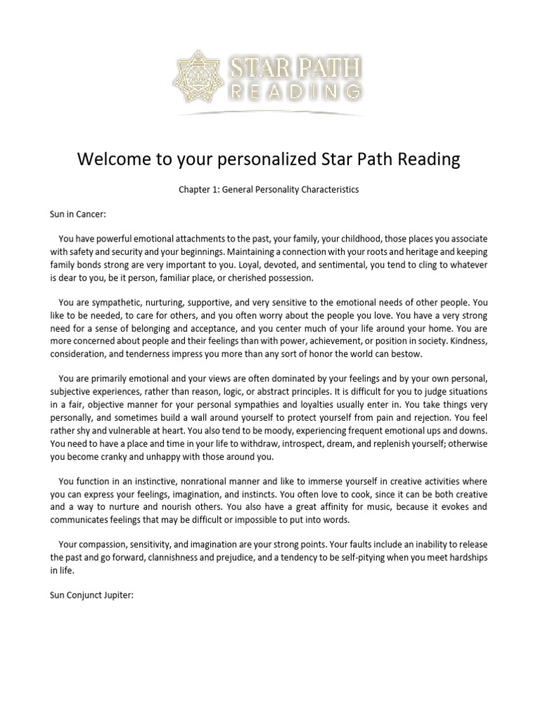 Personalized Star Path Reading Insights | PDF | Thought | Feeling