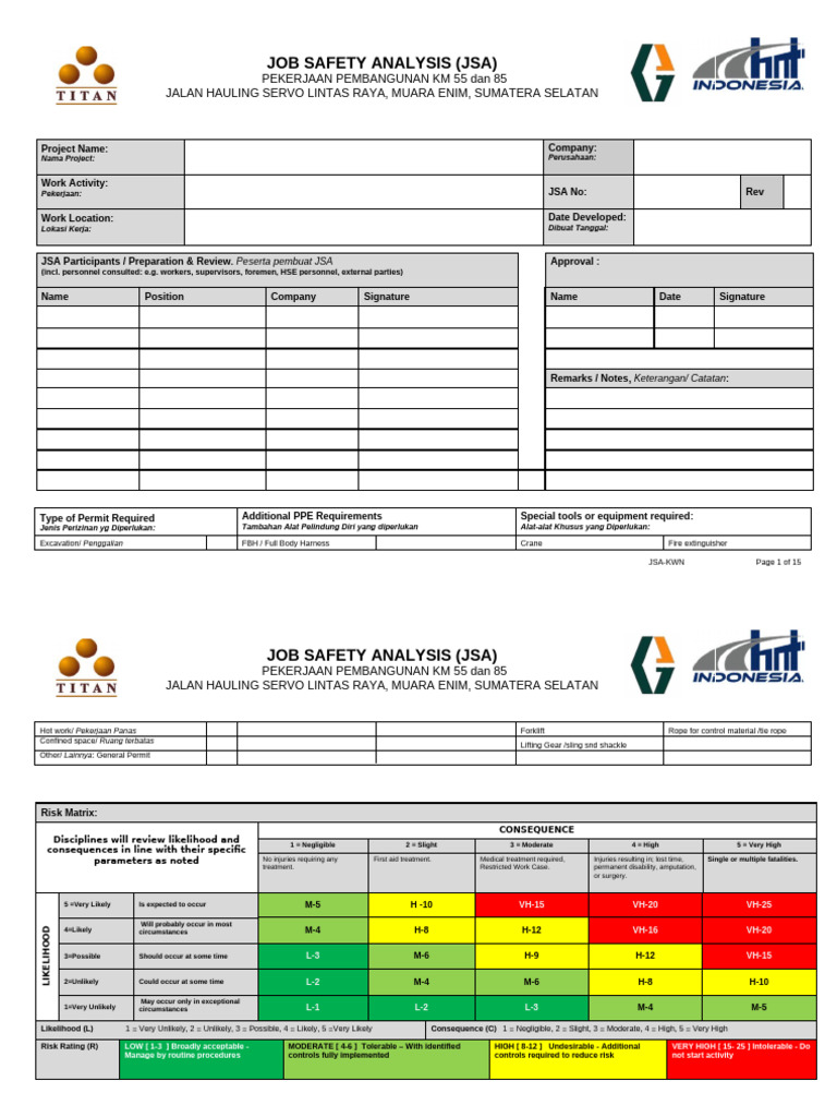 05-Job Safety Analysis (JSA) Lifting Activity, Loading and Unloading ...