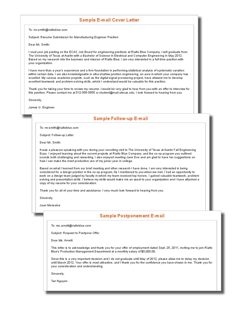 Email Templates for Job Applications | PDF | Engineering | Science And ...