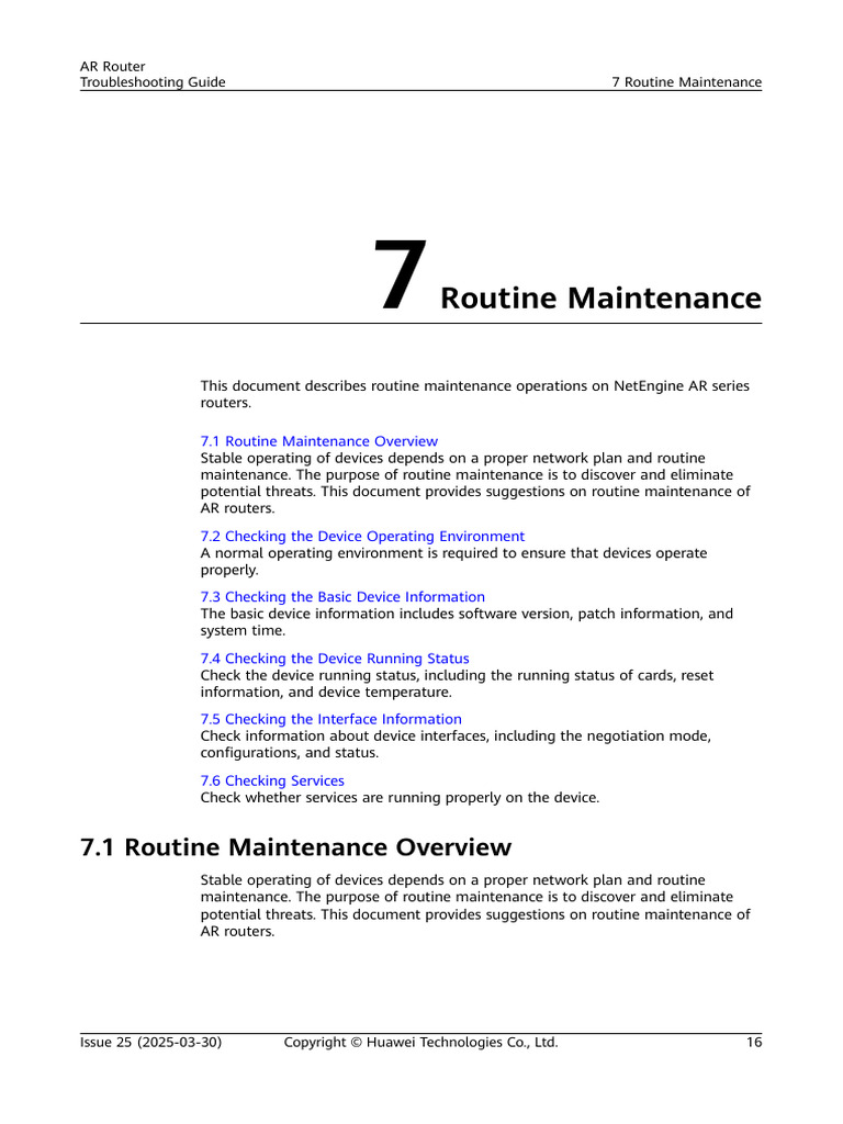 AR Router Routine Maintenance Guide | PDF | Telecommunications ...