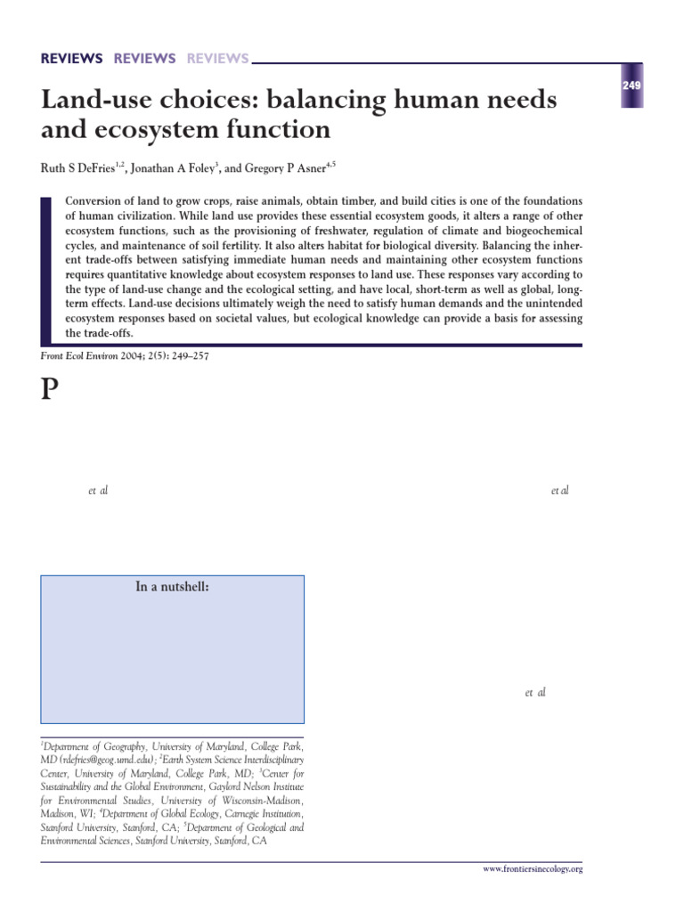 Land-Use Change and Ecosystem Impact | PDF | Land Use | Agriculture