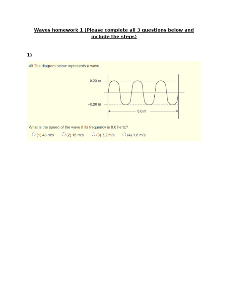 Waves Homework | PDF
