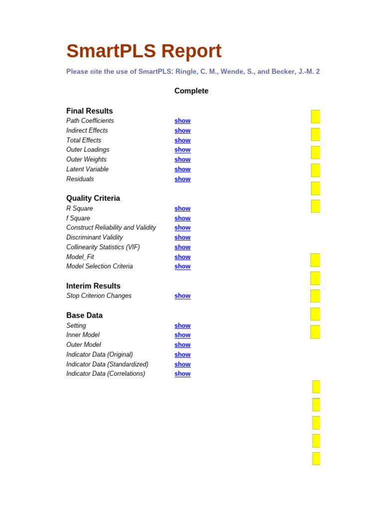SmartPLS Analysis Report Summary | PDF | Akaike Information Criterion ...