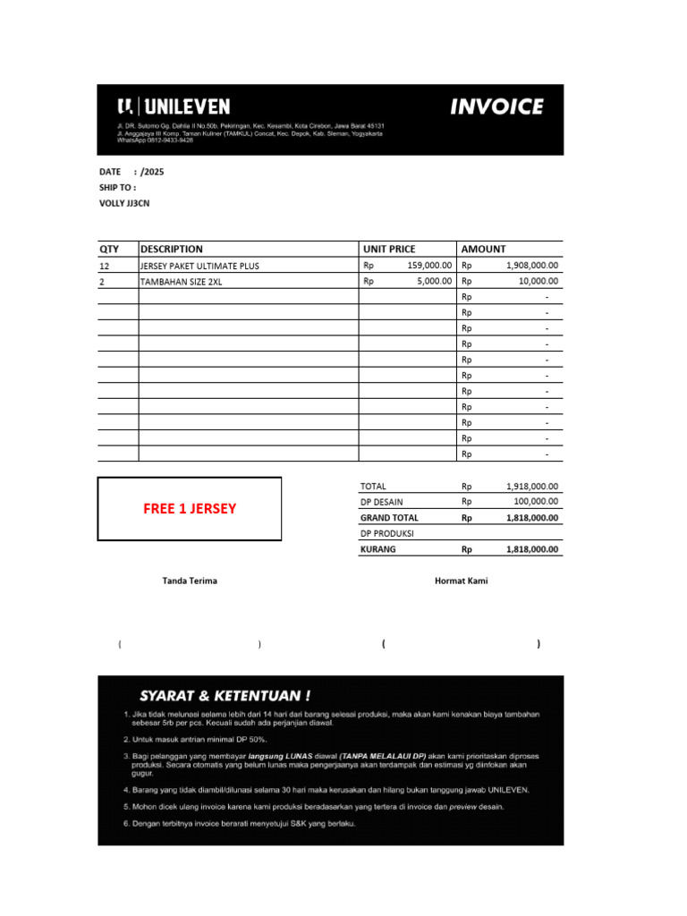 Form Invoice Baruu-1 | PDF