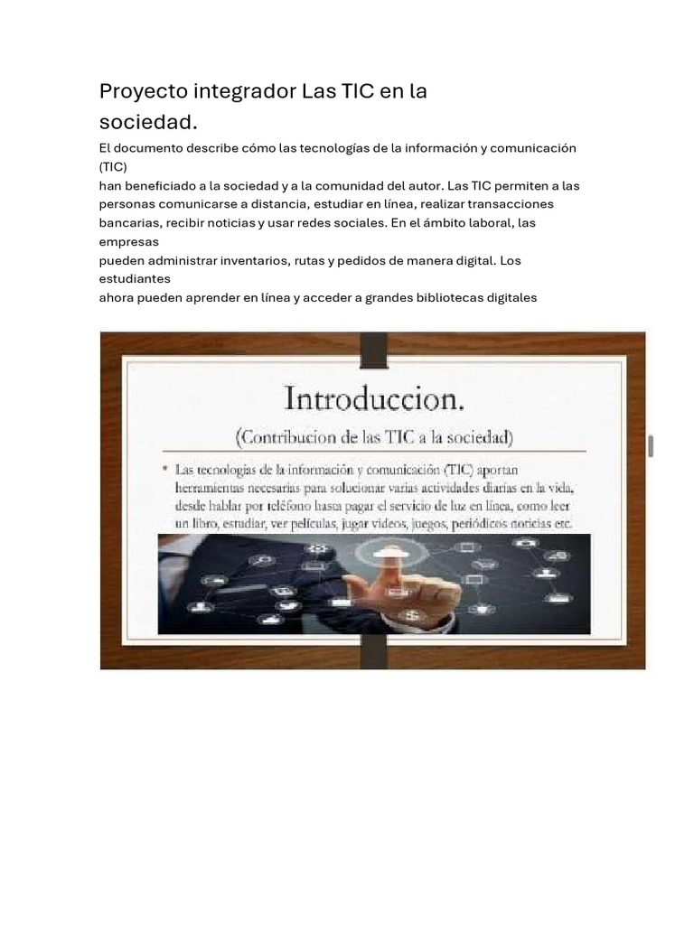 Impacto de las TIC en la sociedad actual | PDF