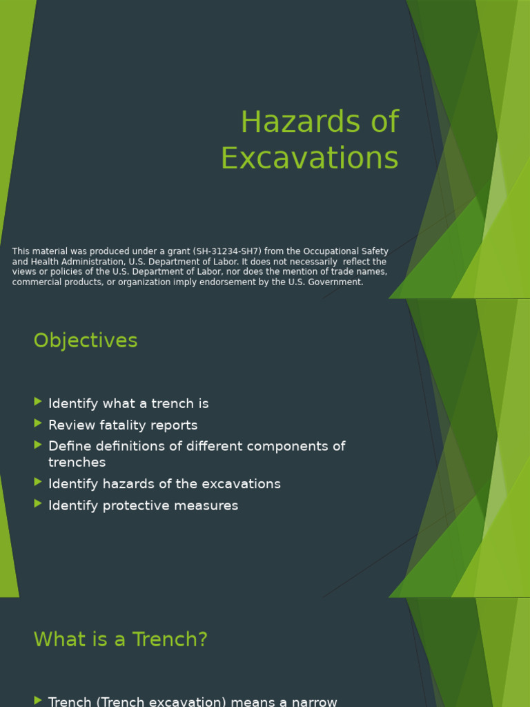 Excavation Hazards and Safety Measures | PDF | Hazards | Trench