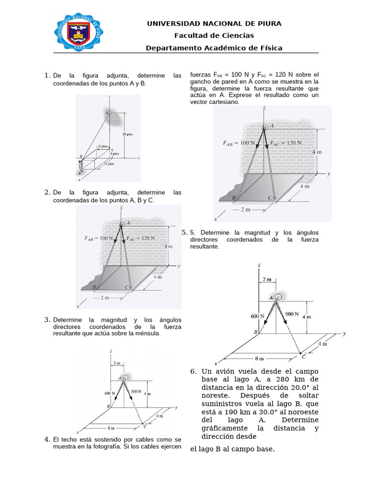 Ejercicios de Vectores y Fuerzas en Física | PDF | Vector Euclidiano ...