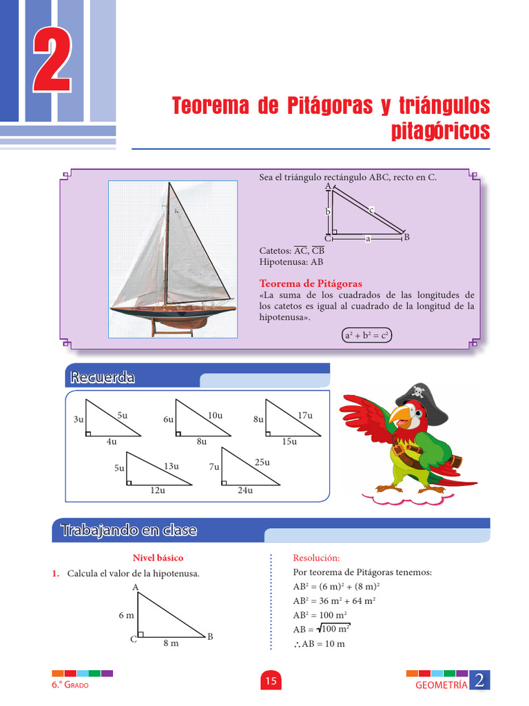 GM - P - 6ºgra - S2 - Teorema de Pitagoras y Tria Pitagoricos | PDF ...