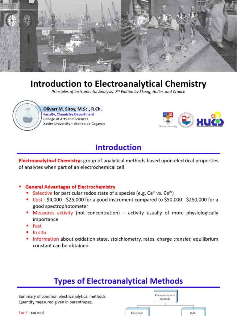 Overview of Electroanalytical Chemistry | PDF | Electrochemistry ...