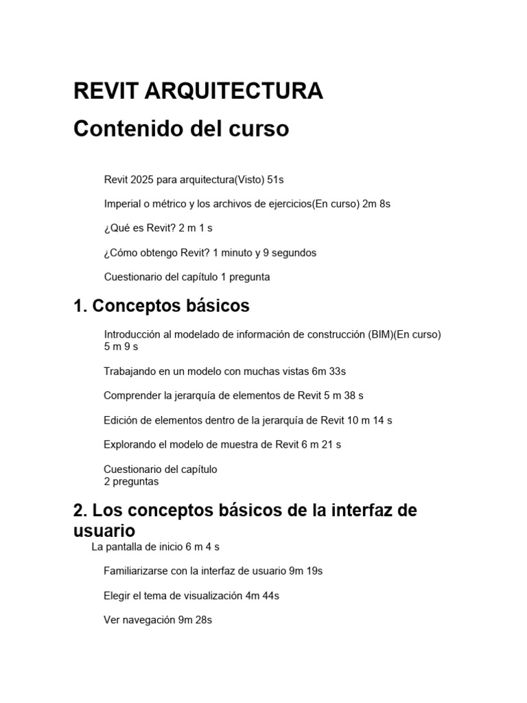 Curso Completo de Revit 2025 para Arquitectura | PDF | Autodesk Revit