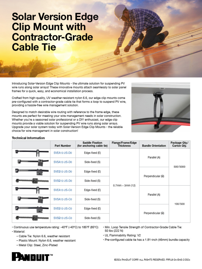 Solar Edge Clip Mounts for PV Wire Management | PDF | Photovoltaic ...