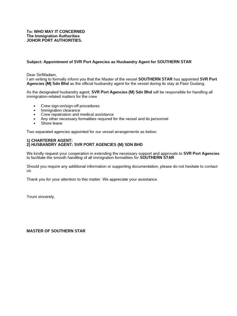 SVR Port Agencies Appointment Notice | PDF