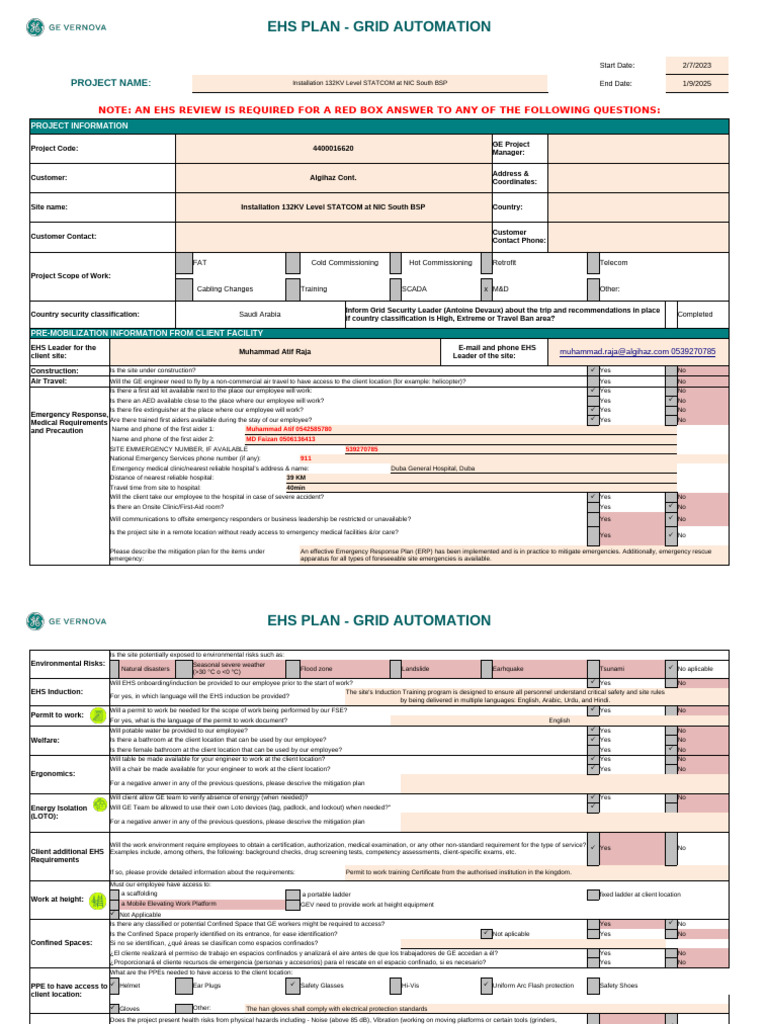 Ehs Plan Gehy | PDF | Emergency | Emergency Management