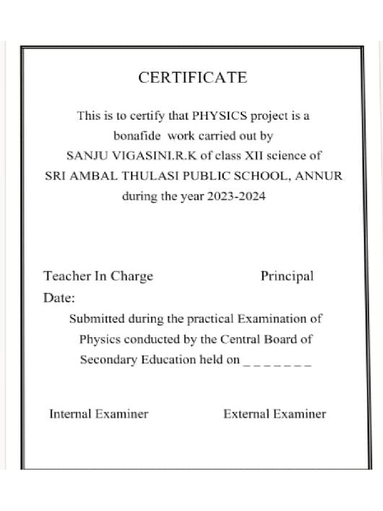 Physics Project | PDF