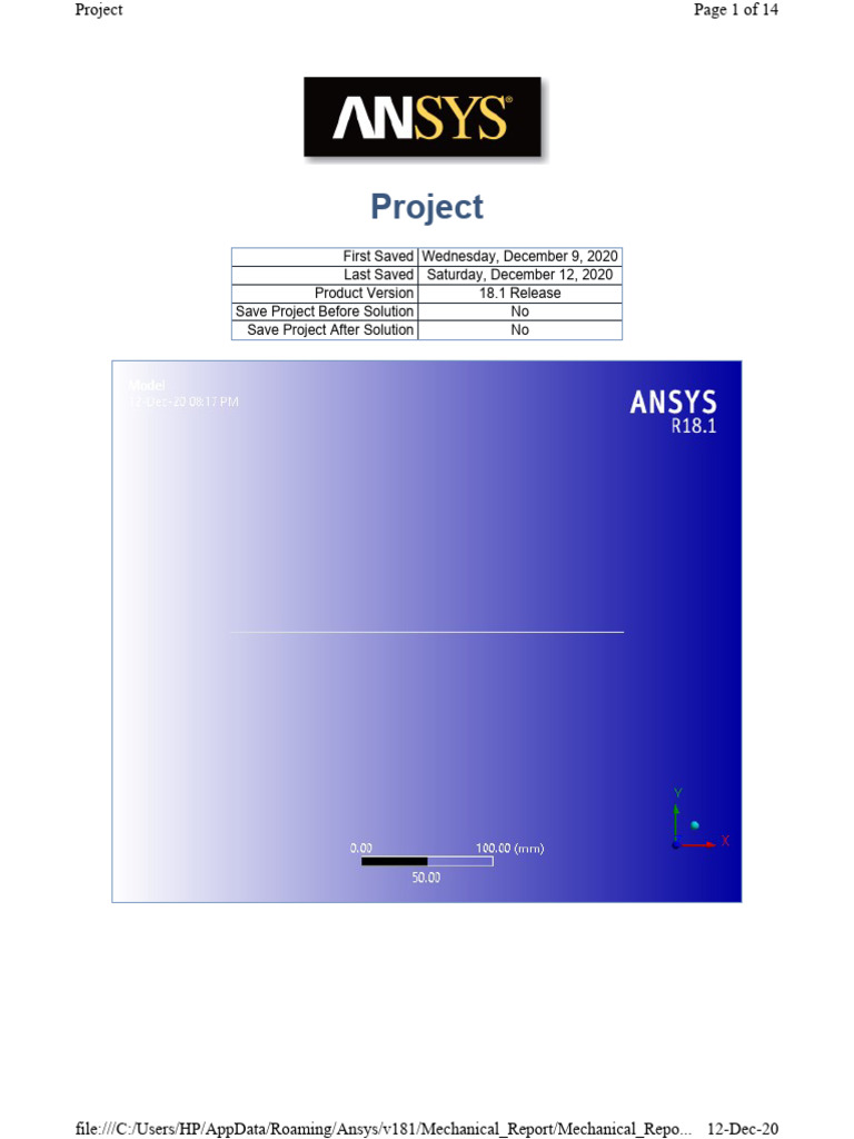 Ansys Static Structural Analysis Report | PDF | Strength Of Materials ...