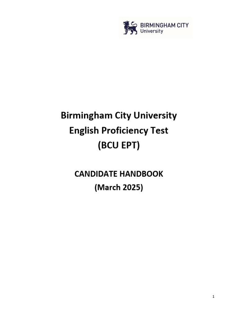 BCU English Proficiency Test Guide | PDF | International English ...