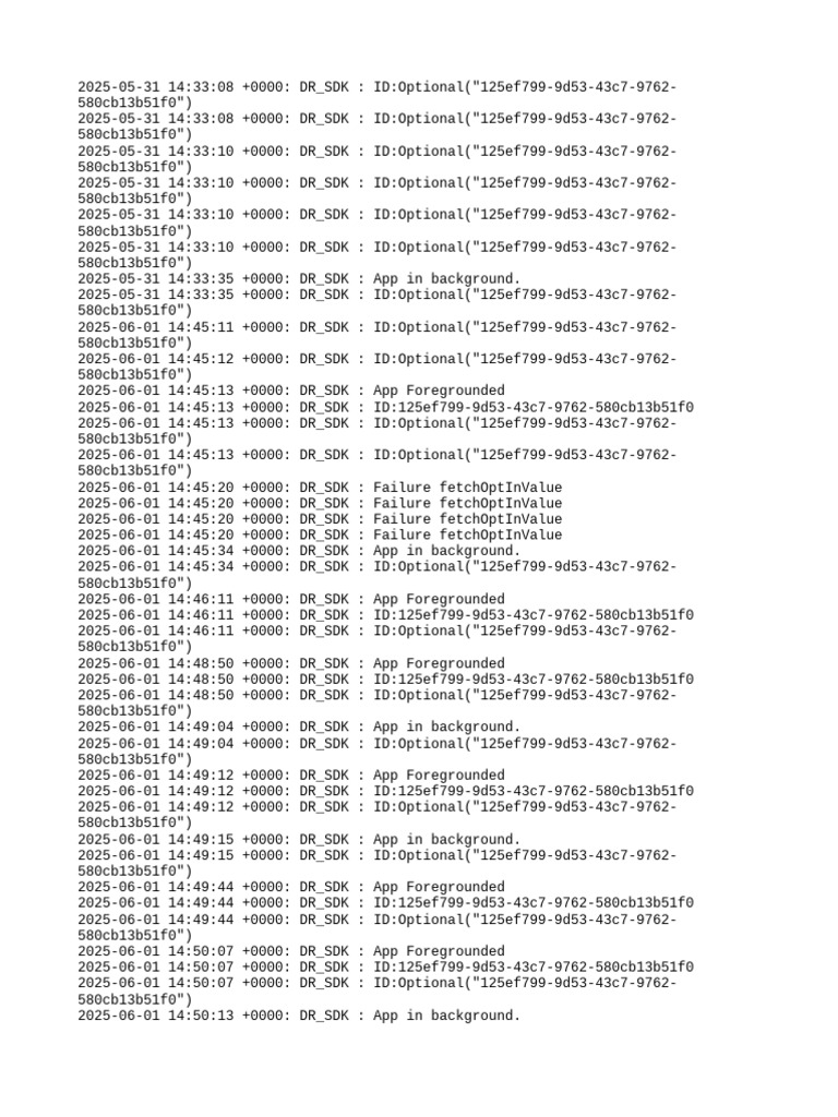 DR_SDK Log Entries and Errors | PDF