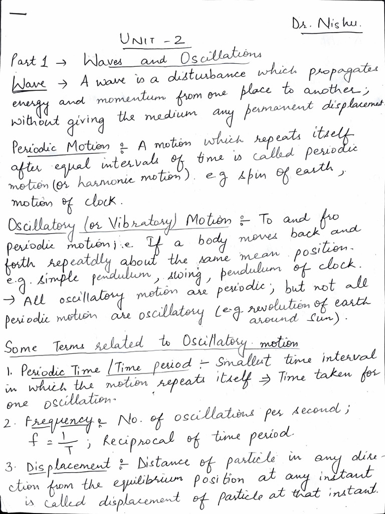 NotesByDr.nishu Waves Oscillations | PDF