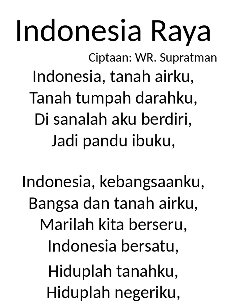 Lirik Lagu Indonesia Raya dan Maknanya | PDF