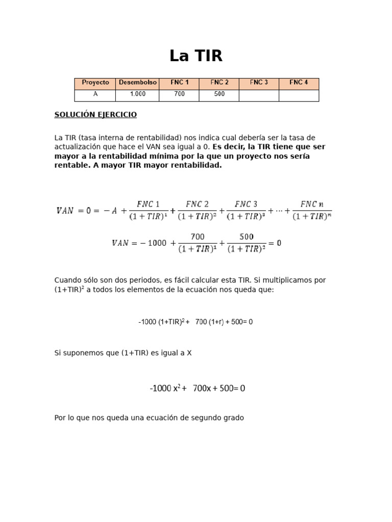 Cálculo de la TIR y su Aplicación | PDF | Ecuaciones | Deuda gubernamental