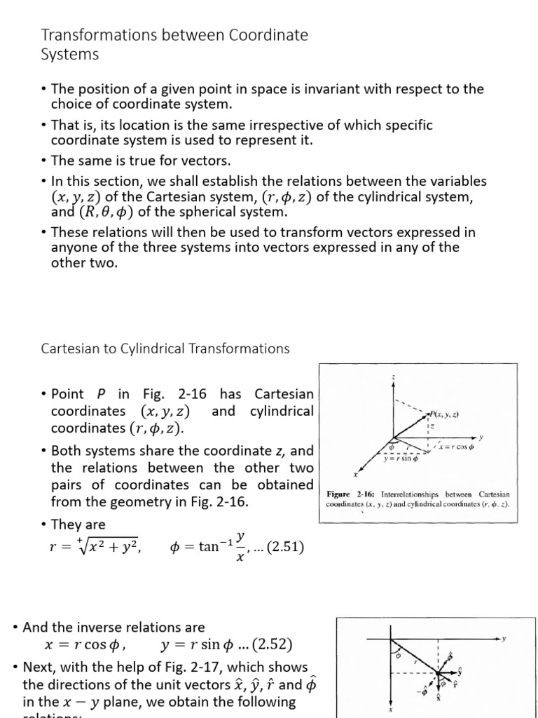 Coordinate System Transformations | PDF | Coordinate System | Euclidean ...