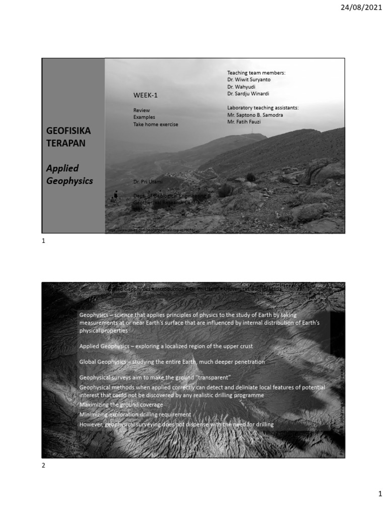 Applied Geophysics Course Overview | PDF | Geophysics | Radar