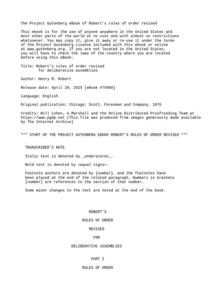 Roberts Rules of Order | PDF | Parliamentary Procedure | Political Law