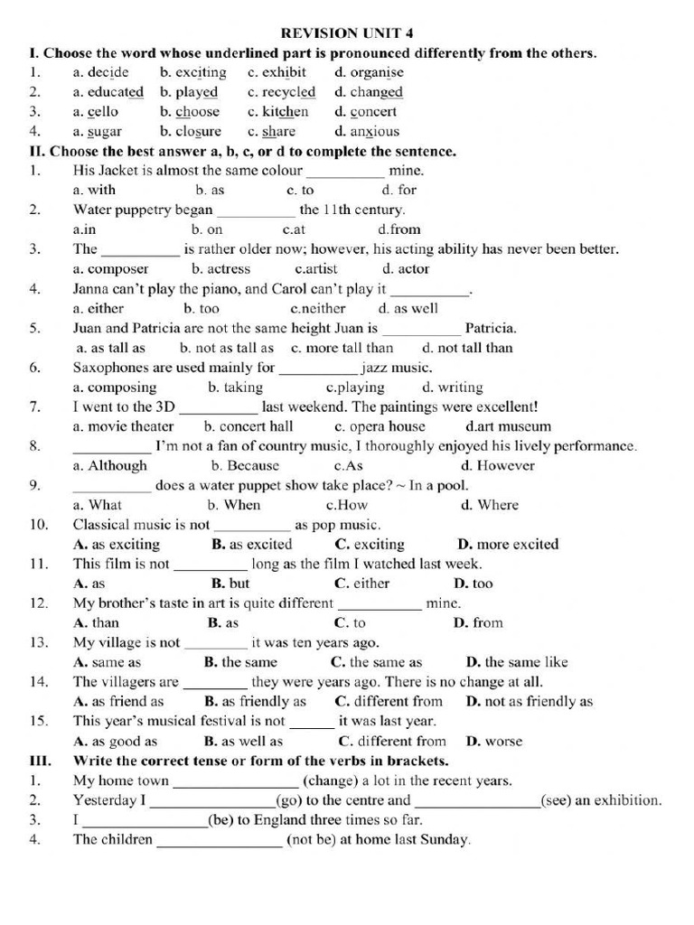 Review Unit 4 | PDF