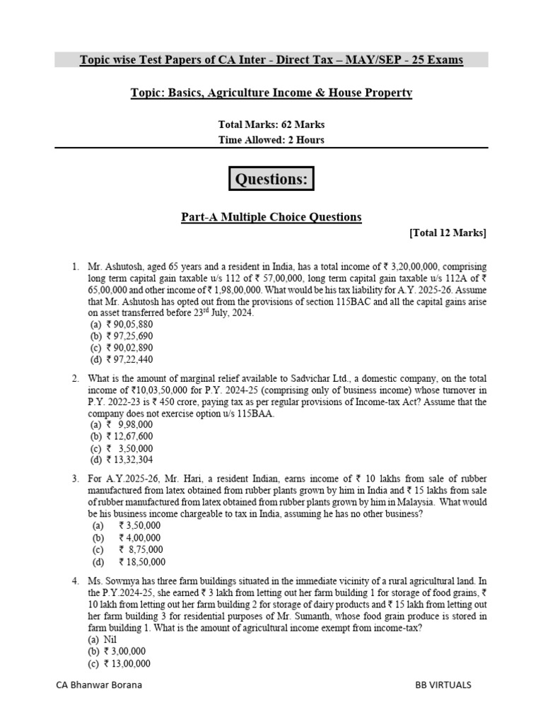 Basics & House Property - Paper | PDF | Taxes | Paddy Field