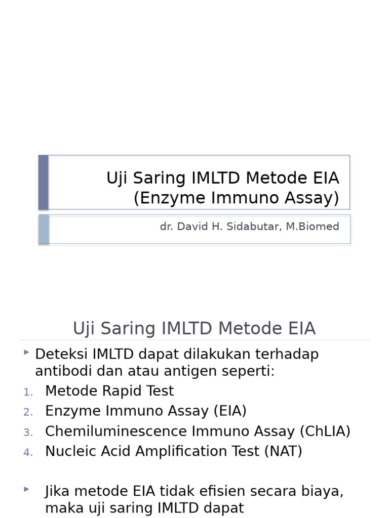 Uji Saring IMLTD Metode ELISA | PDF