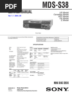 Sony MDS-S37 Service Manual Guide | PDF | Electromagnetism