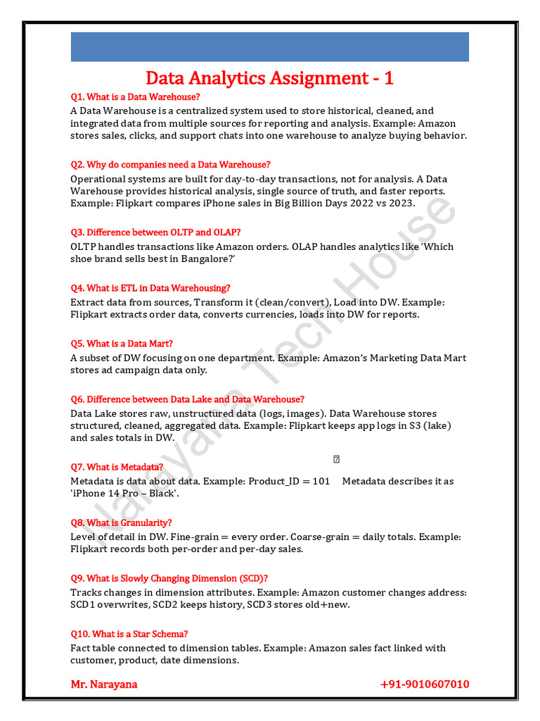 Data Warehousing Concepts Explained | PDF | Data Warehouse ...