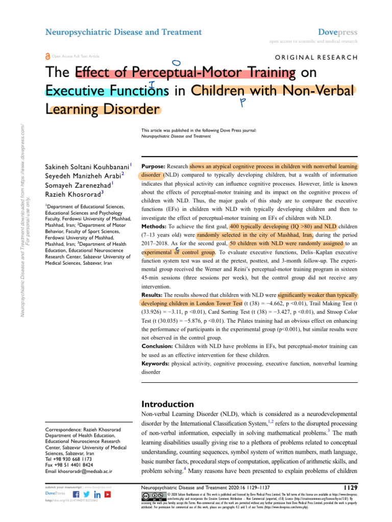 NDT 252662 The Effect of Perceptual Motor Training On Executive Functio ...
