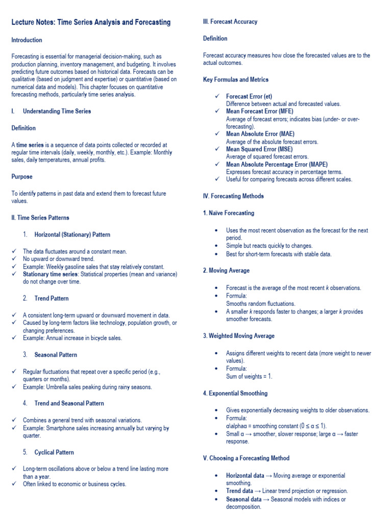 Time Series Analysis & Forecasting Guide | PDF | Forecasting | Seasonality