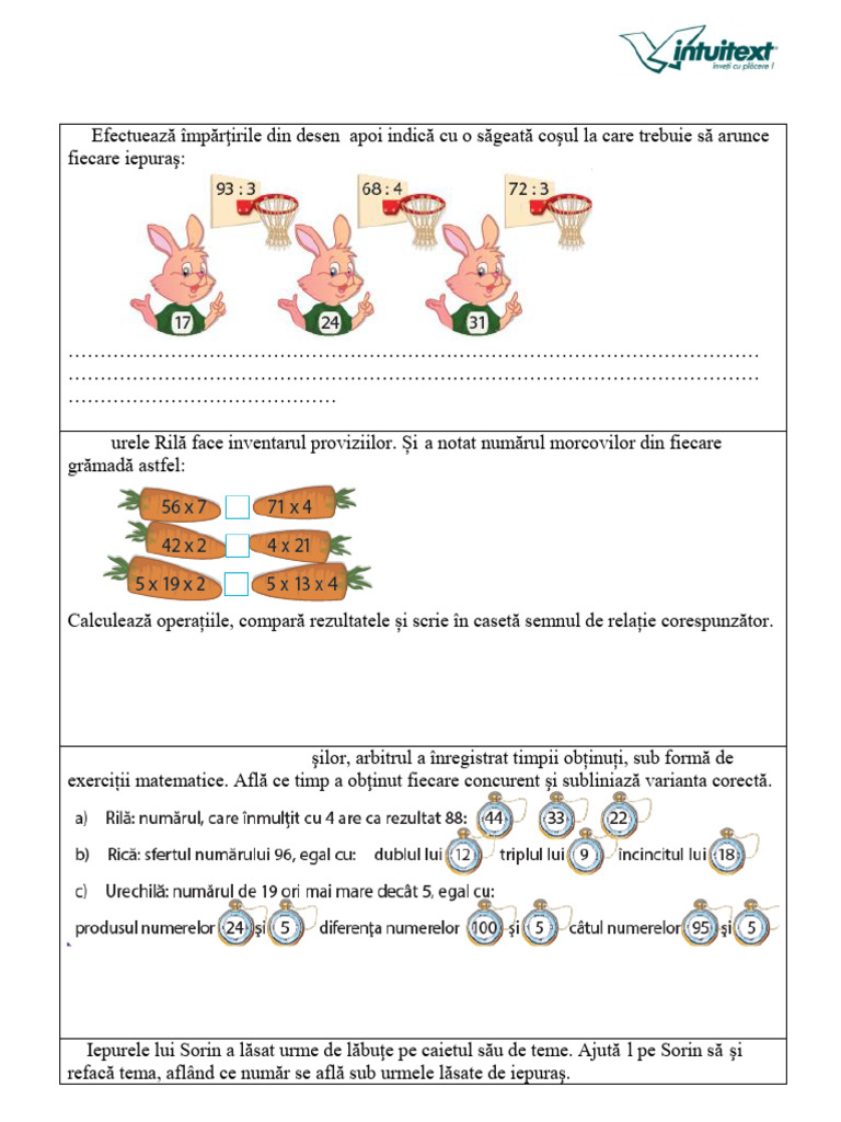 Test-Inmultirea Si Impartirea | PDF
