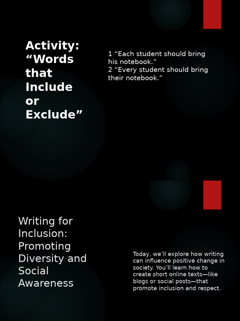 Writing for Inclusion and Diversity | PDF | Human Communication | Learning