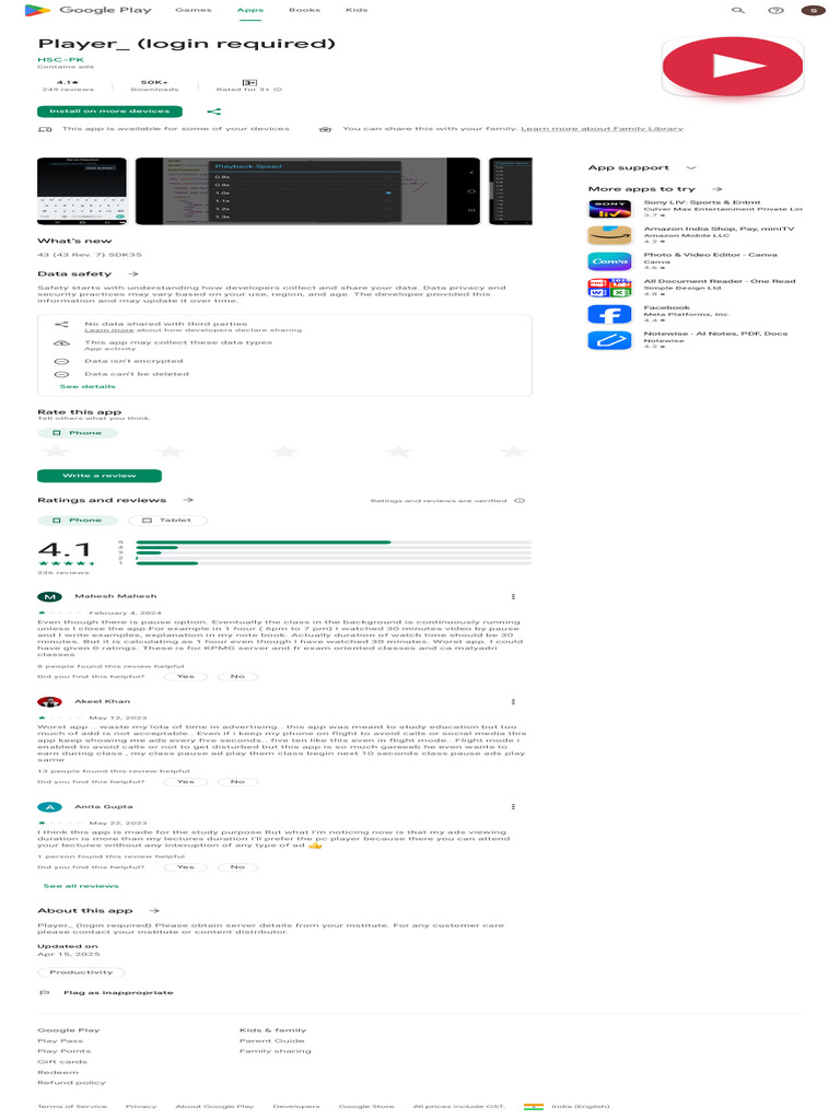 Player - (Login Required) - Apps On Google Play | PDF | Mobile App ...