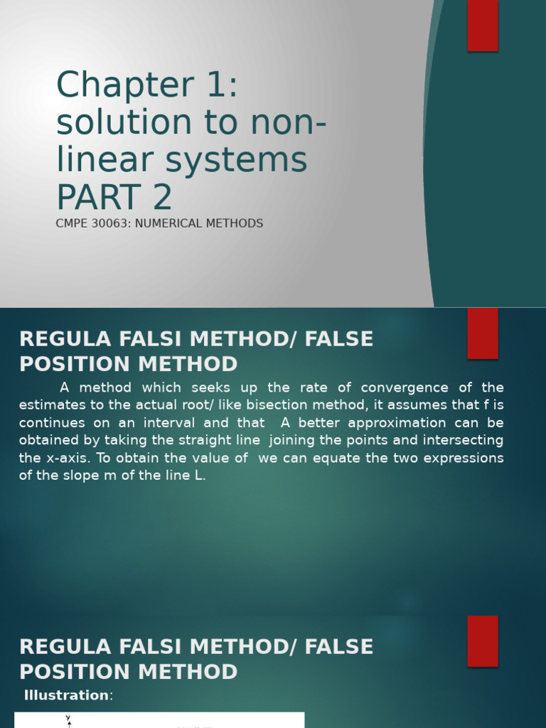 Lect2 Regula Falsi Secant Method | PDF