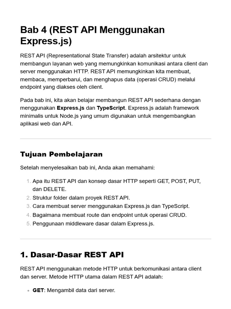 REST API Sederhana dengan Express.js | PDF