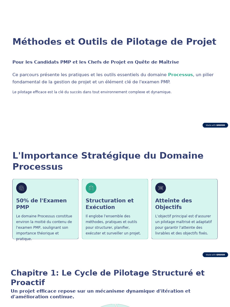 Outils et Méthodes de Pilotage de Projet | PDF | Gestion de projet ...