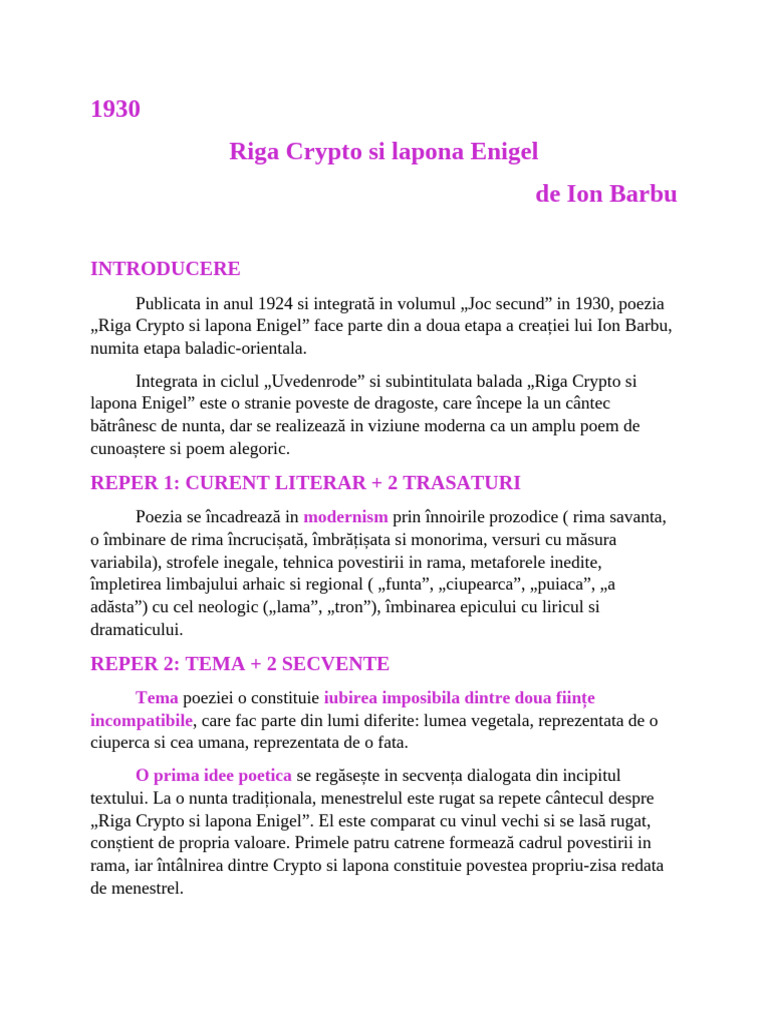 Ryga Crypto Si Lapona Enigel Eseu | PDF