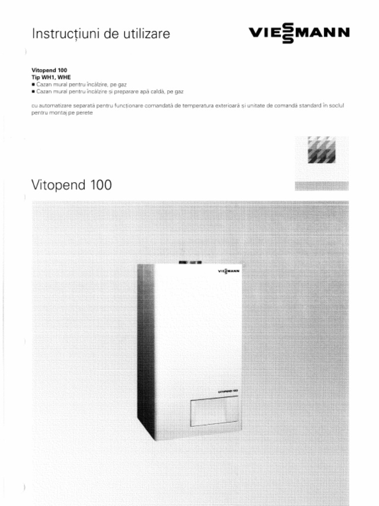 Viessmann Vitopend 100 WH1 WHE Utilizare PDF — free download