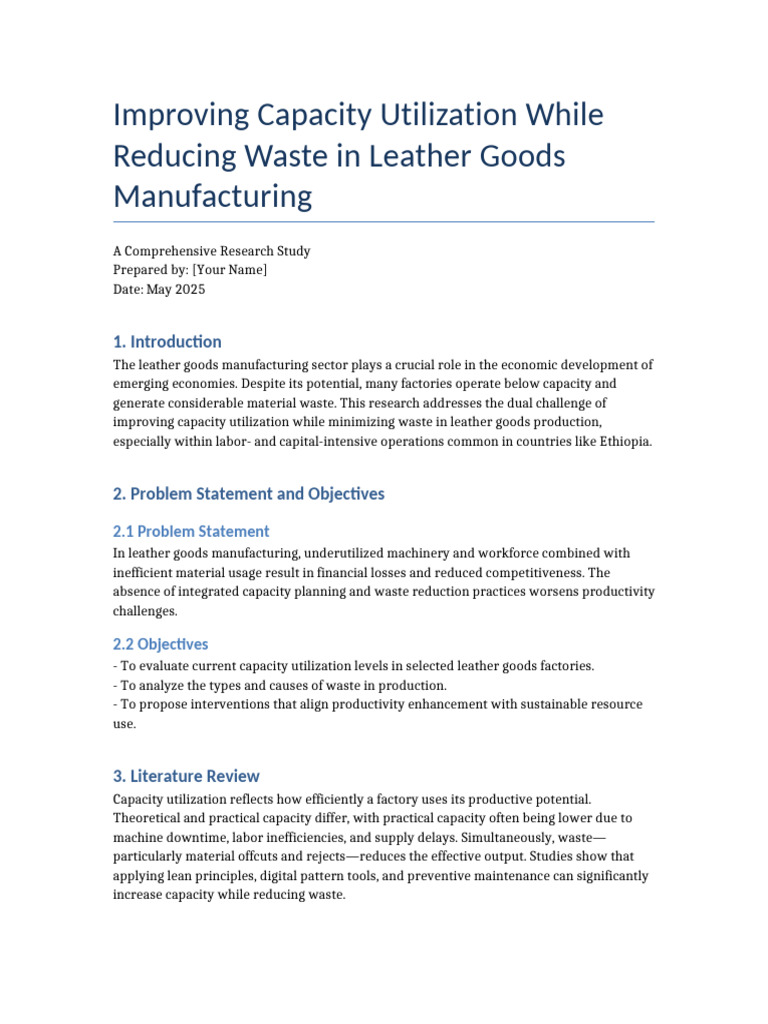 Capacity_Utilization_Leather_Goods_Full_Research | PDF | Lean ...